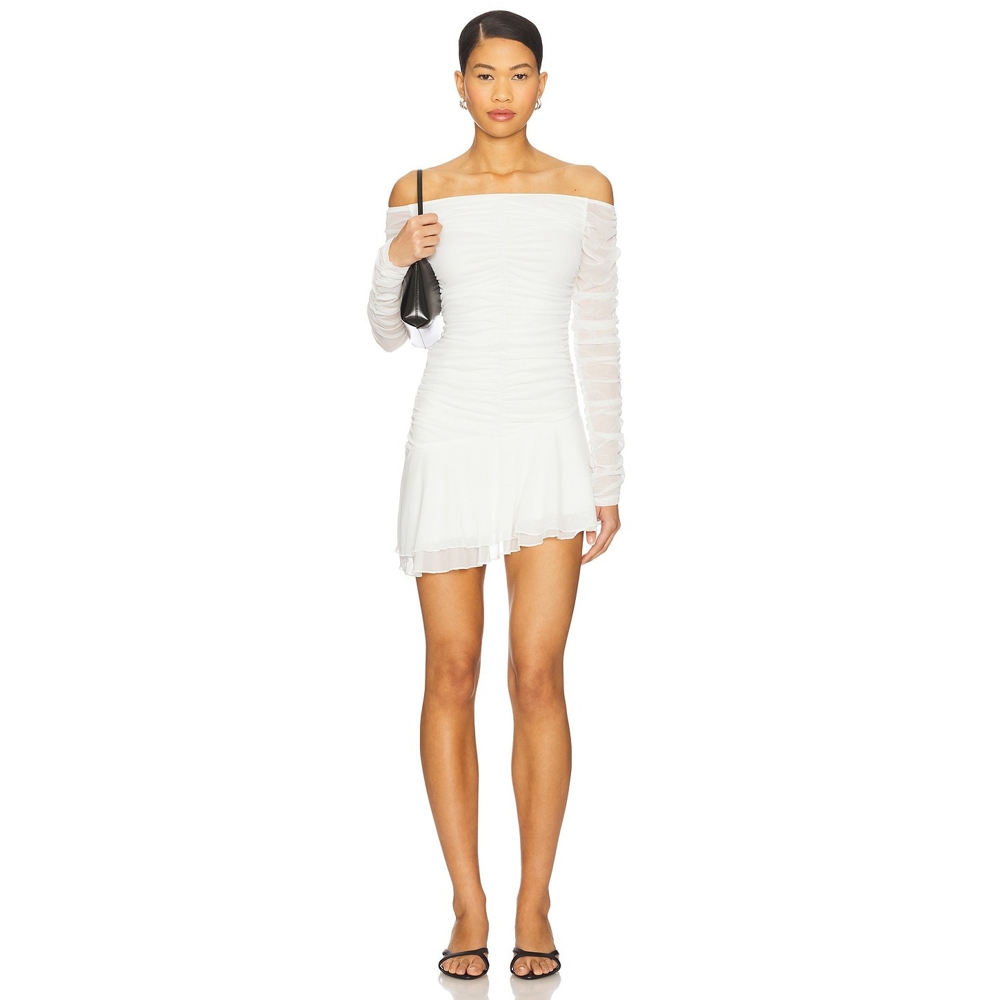 Nwt Revolve X Ow Collection Simone Off The Shoulder White Mini Dress Size Large